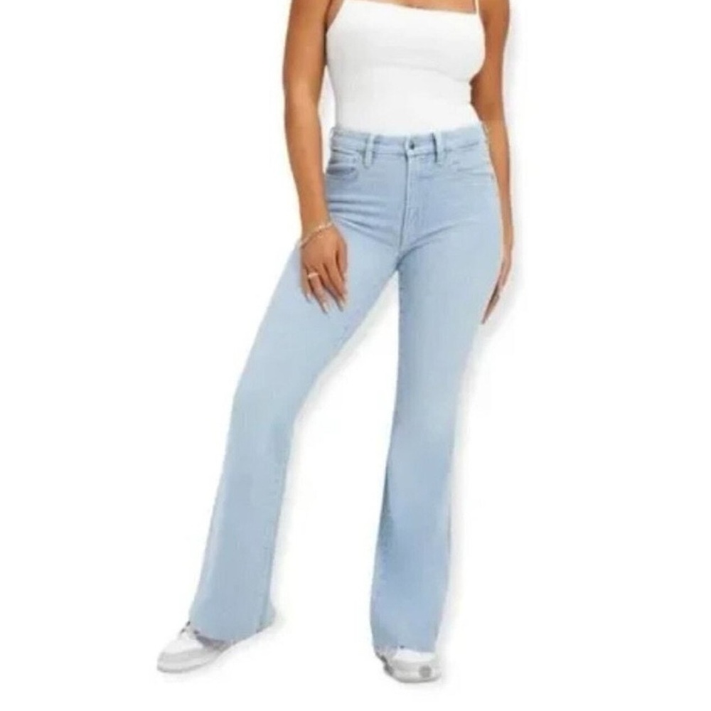 NWT good American good legs flare jeans